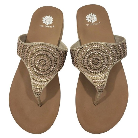 Yellow Box Womens Cadenza Beige Thong Sandals Shoes 8.5 Medium (B,M) 5522 - Picture 4 of 12